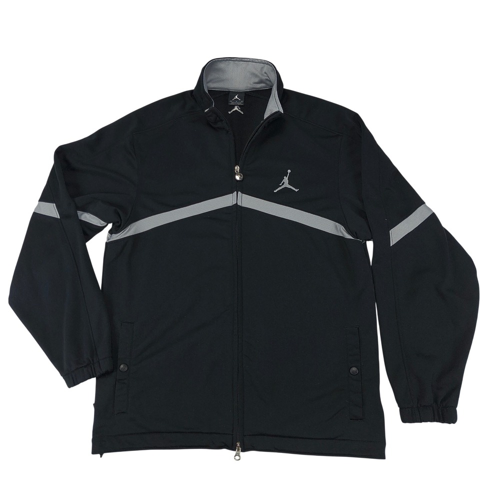 Jordan Mens Track Jacket Black Full Zip Mock Neck Jumpman Logo Size Medium